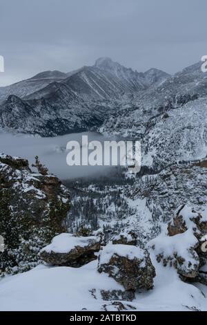 Vom Flattop Mountain Trail. Estes Park, Colorado. Stockfoto