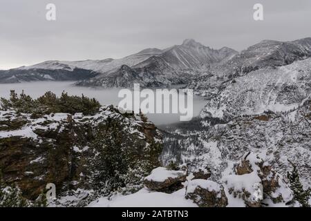 Vom Flattop Mountain Trail. Estes Park, Colorado. Stockfoto