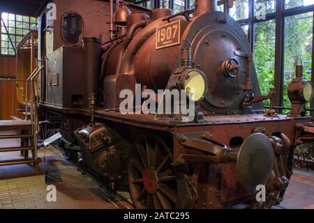 Dampf-Lovcomotive auf dem Display an Deutsches Technikmuseum, Deutsche Technikmuseum, in Berlin, Deutschland Stockfoto