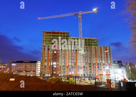 Bau des Wellington Place in Leeds Stockfoto