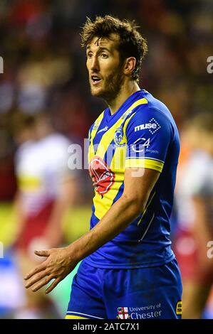 Januar 2020, DW Stadium, Wigan, England; Betfred Super League, Wigan Warriors V Warrington Wolves: Stefan Ratchford (1) von Warrington Wolves Stockfoto