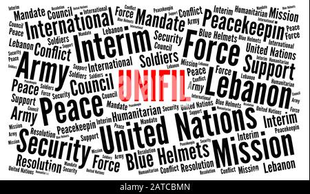 UNIFIL World Cloud-Konzept Stockfoto