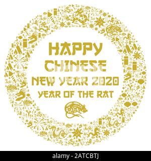 Frohes Chinesisches Neujahr 2020 Stockfoto