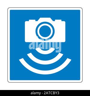 Verkehrsüberwachungskameras - Straßenschild in Dänemark Stockfoto