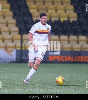 Livingston, Großbritannien. Februar 2020. Declan Gallagher von Motherwell beim Spiel der Scottish Premiership zwischen Livingston FC und Motherwell FC in Der Tony Macaroni Arena in Livingston am 1. Februar 2020. Gutschrift: SPP Sport Presse Foto. /Alamy Live News Stockfoto