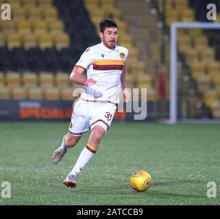 Livingston, Großbritannien. Februar 2020. Declan Gallagher von Motherwell beim Spiel der Scottish Premiership zwischen Livingston FC und Motherwell FC in Der Tony Macaroni Arena in Livingston am 1. Februar 2020. Gutschrift: SPP Sport Presse Foto. /Alamy Live News Stockfoto