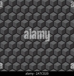 Nahtloses 3d Vektor geometrisches Würfelmuster Stock Vektor