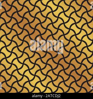 Nahtlose goldene islamische geometrische Netz Webmuster Hintergrund. Ideal für Geschenkpapier. Stock Vektor