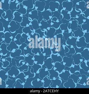 Abstraktes blaues, nahtloses Vektormuster, inspiriert von Reflexionen der Wasseroberfläche Stock Vektor