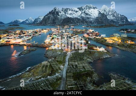 Henningsvaer auf den Lofoten Inseln, Norwegen Stockfoto