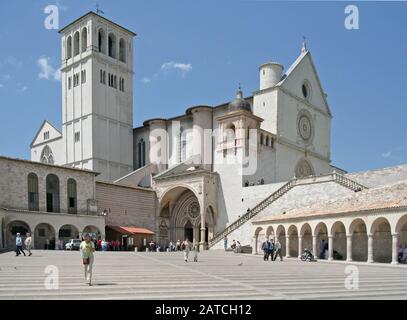 Basilika des Heiligen Franziskus von Assisi, Assisi, Umbrien, Italien Stockfoto