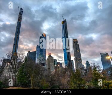 New York, USA, 26. Januar 2020. Wolkenkratzer mit Blick auf den Central Park von New York City. Kredit: Enrique Shore/Alamy Stock Photo Stockfoto