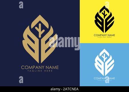 Anfangsbuchstabe B E mit abstraktem Logo Stock Vektor