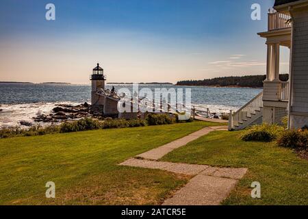 Marshall Point Lighthouse, Port Clyde, Maine Stockfoto