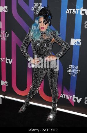 Miami, USA. Februar 2020. Miami, FLORIDA - 01. FEBRUAR: Lady Gaga besucht AT&T TV Super Saturday Night in Meridian in Island Gardens am 01. Februar 2020 in Miami, Florida. Foto: Christopher Victorio/imageSPACE Credit: Imagespace/Alamy Live News Stockfoto