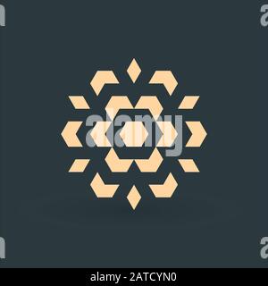 Geometrische Blume des Lebens, heilige Geometrie. Lotusblumenornament. Esoterisches oder spirituelles Symbol isoliert auf grüner Hintergrundvektorillustration Stock Vektor