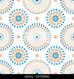 Vektor nahtloses Muster mit afrikanischen Verzierungen. Authentischer Hintergrund. Stock Vektor