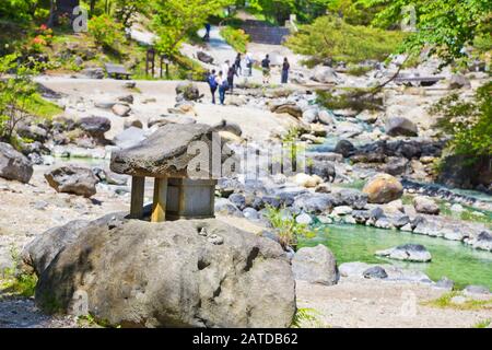 Sainokawara Park am Kasatzu Onsen, Gunma Präfektur, Japan Stockfoto