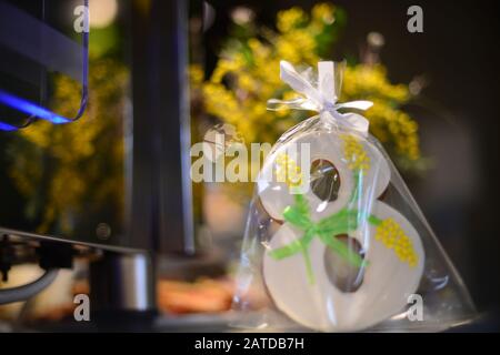 Dekoration zum Internationalen Frauentag, dem 8. März Stockfoto