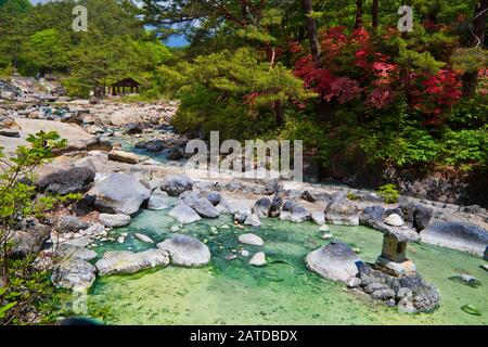 Sainokawara Park am Kasatzu Onsen, Gunma Präfektur, Japan Stockfoto