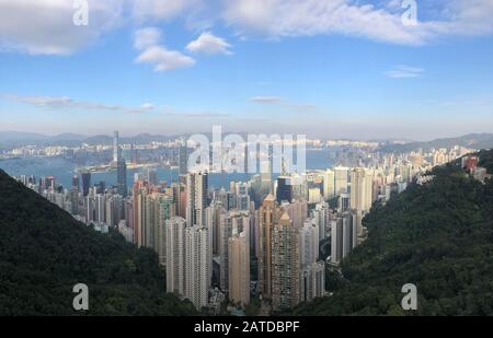 Stadtbild in der Luft, Hongkong Stockfoto