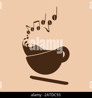 Espresso Music Concept Logo (anpassbar) Stock Vektor