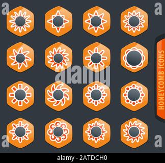 Satz von Sonne Symbole Stock Vektor