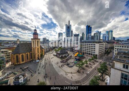 Blick auf die Frankfurter Innenstadt Stockfoto