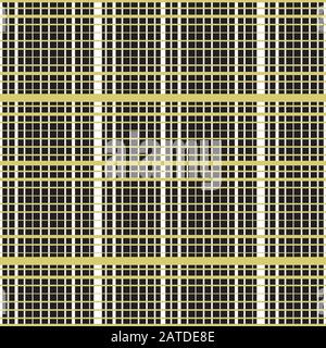 Schnittplan mit senkrechten, gefütterten, nahtlosen Mustern. Wiederholende Netztextur mit sich kreuzenden Linien auf dunklem Hintergrund. Grafik mit kariertem Raster. Stock Vektor