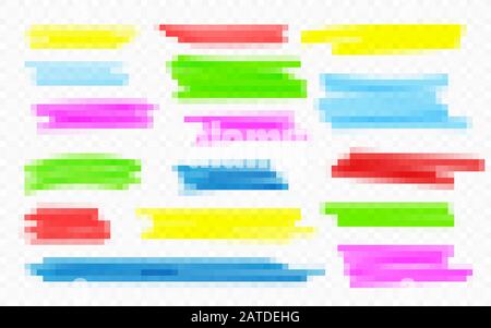 Marker Linien. Vektor Textmarker Pinsel Linien. Hand zeichnen. Vector Illustration. Stock Vektor