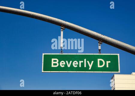 Beverly Drive Road Schild in den USA Stockfoto