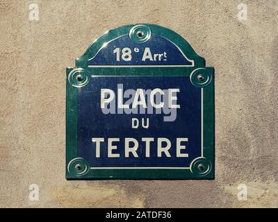 Paris Place du Tertre Plate im Viertel Montmartre Stockfoto