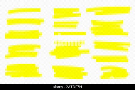 Marker Linien. Vektor Textmarker Pinsel Linien. Hand zeichnen. Vector Illustration. Stock Vektor