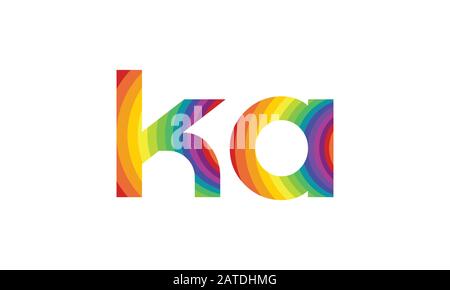 Vektor-Vorlage für das Design des KA-Logos im Anfangsbuchstaben. Abstrakter Buchstabe KA Linked Logo Design Stock Vektor