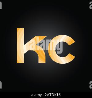 Vektor-Vorlage für KC-Logo-Design mit Anfangsalphabet. Abstraktes KC-Logo Stock Vektor