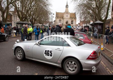 Rallye Monte Carlo Banbury 2020 Mercedes SLK Stockfoto