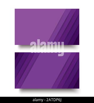 Moderne doppelseitige Visitenkartenvorlage mit violetten Linien Stockfoto