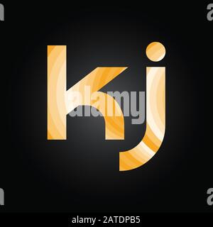 Vektor-Vorlage für KJ-Logo-Design mit anfänglichem Alphabet. Abstraktes KJ-Logo Mit Link Stock Vektor