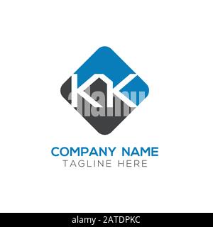 Vektor-Vorlage für KK-Logo-Design mit Anfangsalphabet. Abstrakter Buchstabe KK Verlinktes Logo Stock Vektor