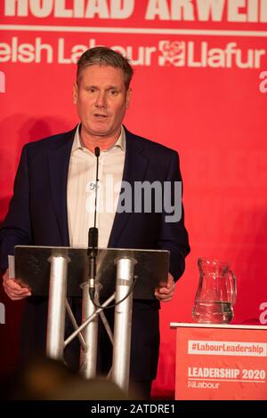 Cardiff, Wales, Großbritannien. Februar 2020. Cardiff, WALES, GROSSBRITANNIEN - 2. FEBRUAR 2020 - Keir Starmer spricht während der hektischen Labour-Führung in der Cardiff City Hall. Credit: Mark Hawkins/Alamy Live News Stockfoto