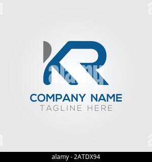 Vektor-Vorlage für KR-Logo-Design mit Anfangsalphabet. Abstraktes KR-Logo Stock Vektor