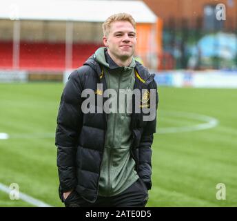 Hamilton, Großbritannien. Februar 2020. Februar 2020; New Douglas Park, Hamilton, South Lanarkshire, Schottland; Scottish Premiership, Hamilton Academical versus Celtic; Stephen Welsh von Celtic Before the Match Credit: Action Plus Sports Images/Alamy Live News Stockfoto