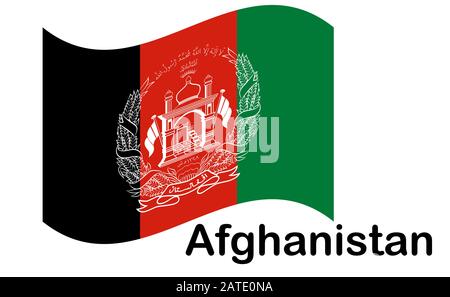 Flagge Afghanistans. Präzise Abmessungen, Elementproportionen und Farben. Stock Vektor