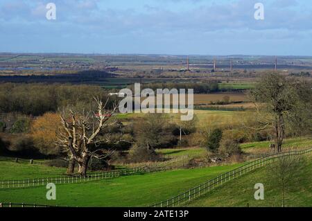 Blick über Marston Vale vom Houghton House Stockfoto