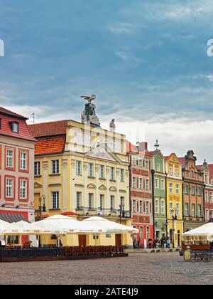 Cafés und Restaurants auf Dem Alten Marktplatz von Posen Stockfoto