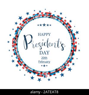 Happy President's Day Poster Design mit US-Flaggenfarben. Vektorgrafiken Stock Vektor