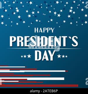 Happy President's Day Poster Design mit US-Flaggenfarben. Vektorgrafiken Stock Vektor