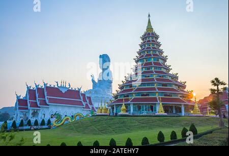 Wat Huay Pla Kang, chinesischer Tempel, großer Buddha, Provinz Chiang Rai, Thailand Stockfoto