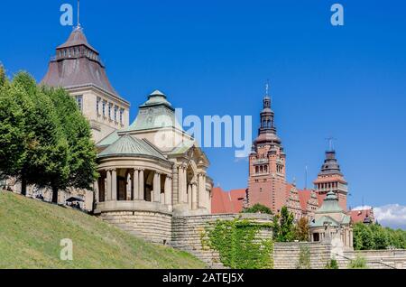 Szczecin, Provinz Westpomeran, Polen. Südende der Waly Chrobrego - Hakenterrasse. Stockfoto