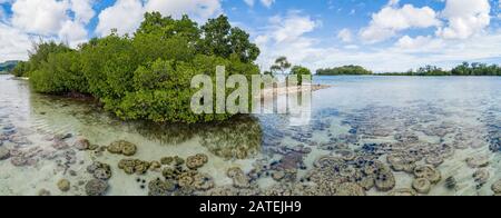 Luftbild von der Insel Ghavutu, den Florida-Inseln, den Salomon-Inseln und dem Südpazifik Stockfoto